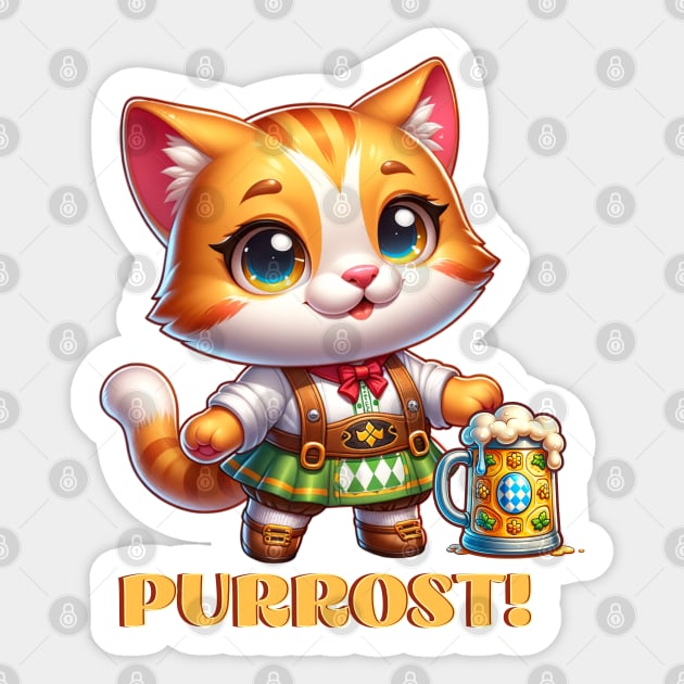Oktoberfest Cat Prost! Sticker by HolidayBug